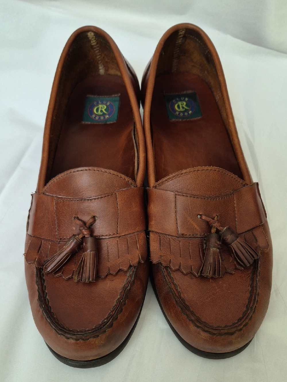 Charter Club Room Shie Mens 12 Saddle Tan Brown Leather Kiltie Tassel Loafers